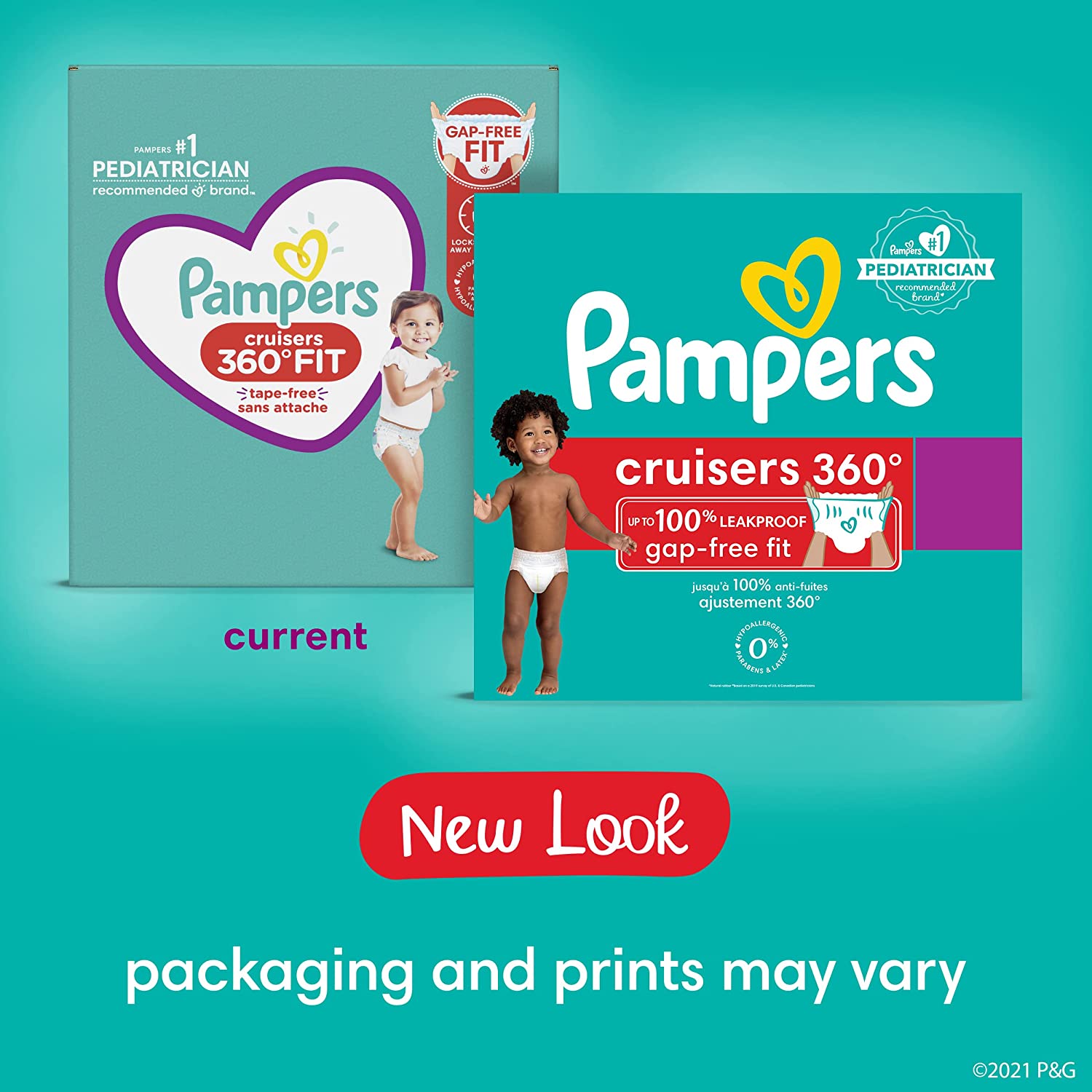 Diapers Size 3, 168 Count - Pampers Pull On Cruisers 360° Fit Disposable Baby Diapers with Stretchy Waistband, (Packaging & Prints May Vary) - Image 2